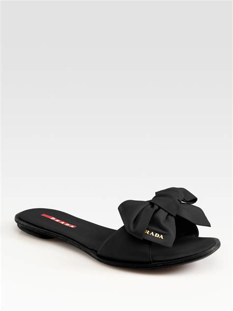 prada slides with bow|prada shoes for women size 5.